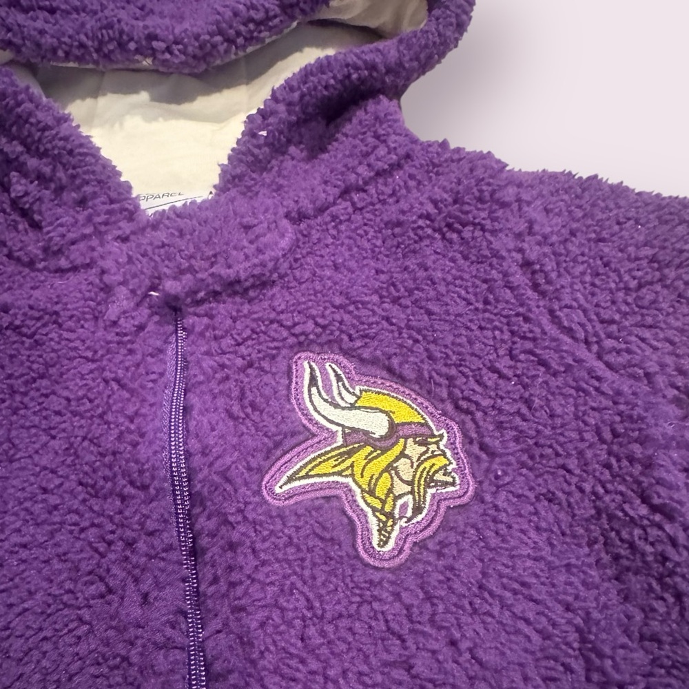 NWT NFL Team Minnesota Vikings Football Fleece Zip Up Footies Sz Newborn - Picture 4 of 8